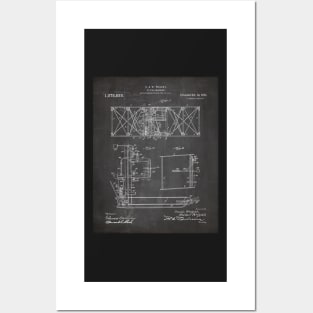 Wright Brothers Aircraft Patent - Aviation Art - Black Chalkboard Posters and Art